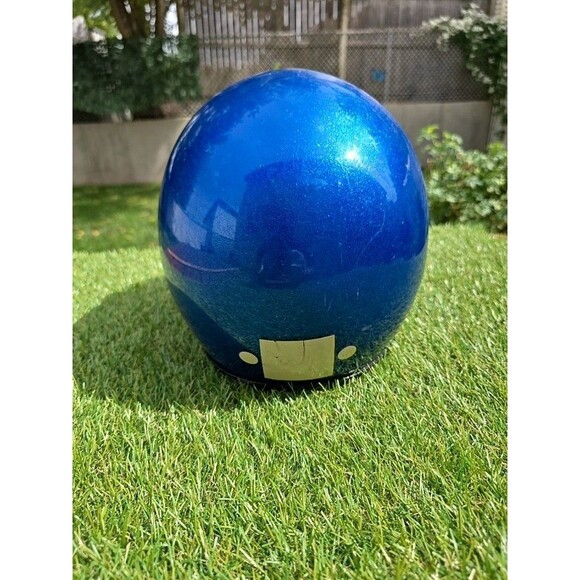 Vintage Blue Metallic Flake Motorcycle Helmet Size Medium With Visor 6 7/8-7 1/8 - Picture 3 of 14